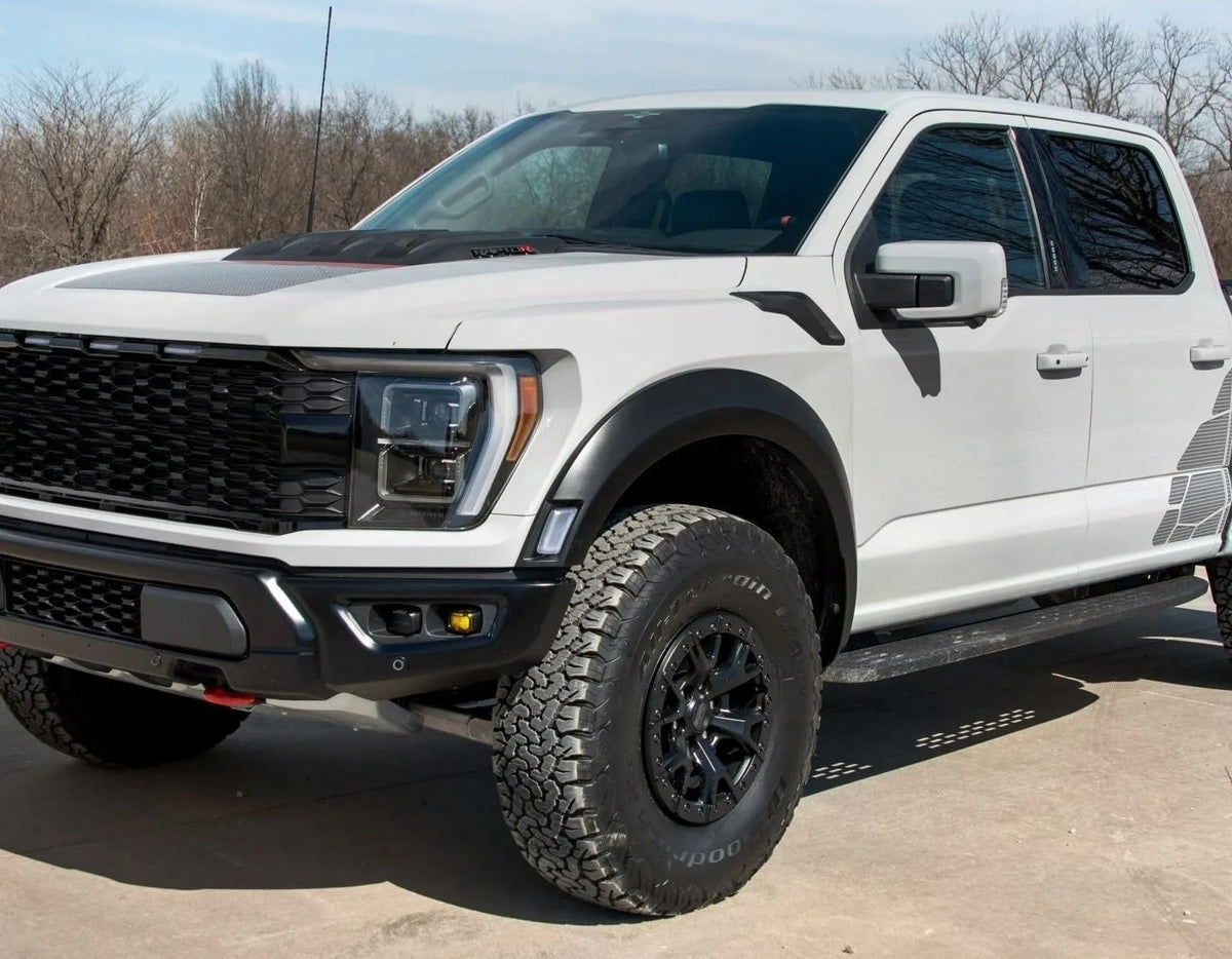 iJDMTOY LED Pod Fog Light Shield Cover Lenses, 2500K Yellow, Compatible with 2021-up Ford F-150 Raptor & 2022-up Bronco Raptor