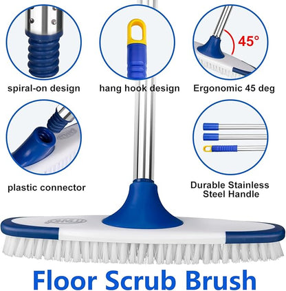 ITTAHO Floor Scrub Brush with Long Handle