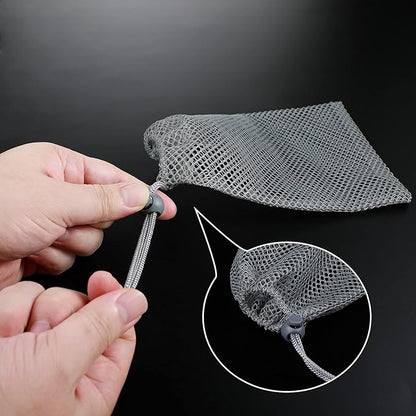 TecUnite 10 Pcs Mesh Bags Drawstring Laundry Bags Large Nylon Mesh Gift