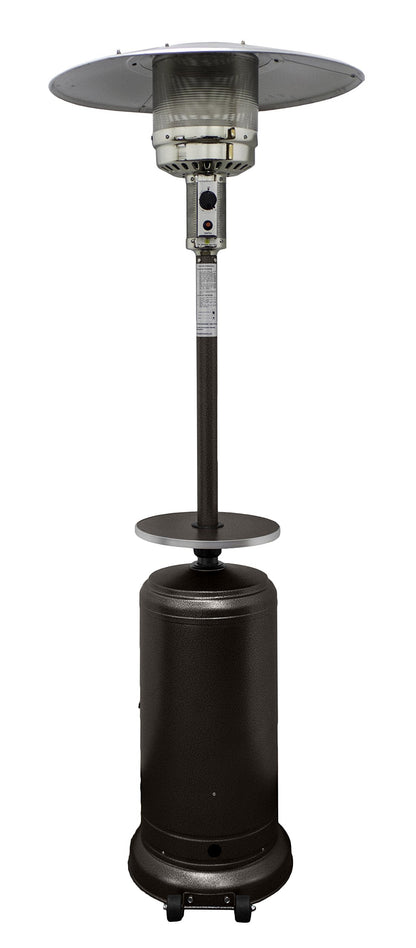 AZ Patio Outdoor Propane Gas Patio Heater, 48K BTU's, Open Door Design, Adjustable Table, Single pole, CSA approved, Hammered Bronze Finish