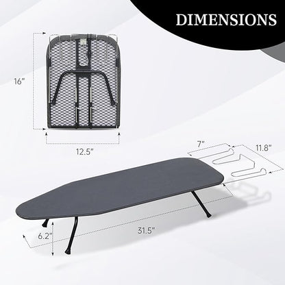 Metal Mesh Panel Tabletop Ironing Board | Foldable Iron Board | Heavy Duty