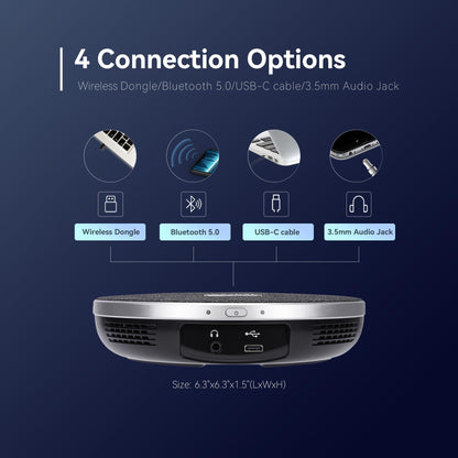 TONGVEO 4K Conference Room Camera System with Gesture Control, AI Auto-Tracking PTZ Camera 5X Digital Zoom with Speakerphone Set 120° Wide-Angle USB3.0 for Remote Meetings Zoom Teams OBS and More