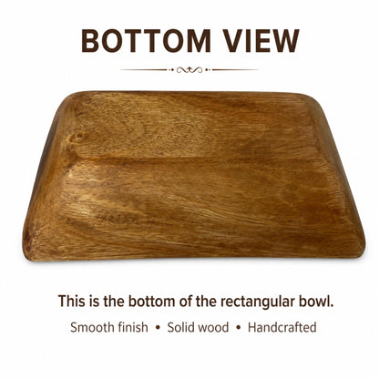 Handcrafted Acacia Wood Rectangular Bowl – Made in Hawaii – Eco-Friendly Wooden Serving Dish – Durable, Food-Safe, Heat-Resistant – Flared Design – Multiple Sizes (8x5x1.5 inch)