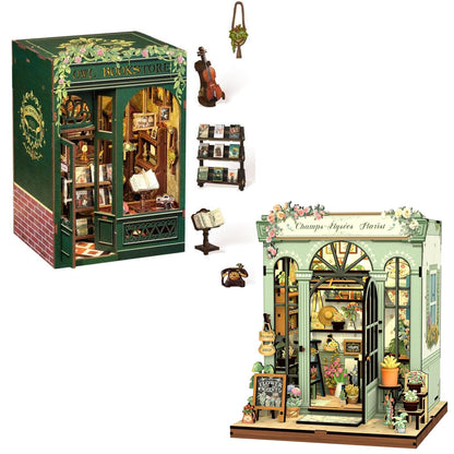 CUTEBEE Book Nook Kit, DIY Miniature House Kits for Adult and Teens, Dollhouse Tiny Booknook Garden House Bookshelf, DIY Craft Gifts for Family and Friends
