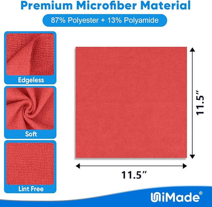 Shop Towels Rags, 50 Pack Reusable Shop Rags Bulk Microfiber Cleaning Cloth