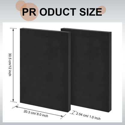 Amylove 2 Pcs Thermoform Molding Foam Sheet, 12 x 8 x 1 Inch, Black Press Thermoform Sheet for Holster and Sheath Making DIY Crafts Board Molding Sheath