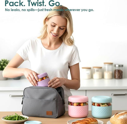 16 oz (2 Cup) Glass Lunch Bowl Container with Lid | Leak & Spill Proof, BPA-Free, Microwave & Dishwasher Safe, Airtight Meal Prep & Food Storage Jar for Lunch, Salad, Soup, Oats, Stew, Yogurt