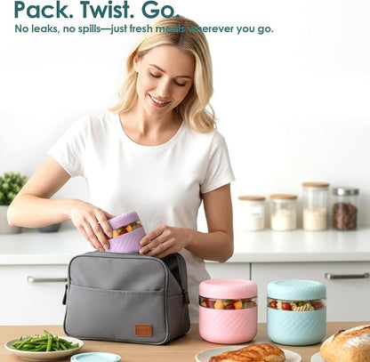 16 oz (2 Cup) Glass Lunch Bowl Container with Lid | Leak & Spill Proof, BPA-Free, Microwave & Dishwasher Safe, Airtight Meal Prep & Food Storage Jar for Lunch, Salad, Soup, Oats, Stew, Yogurt