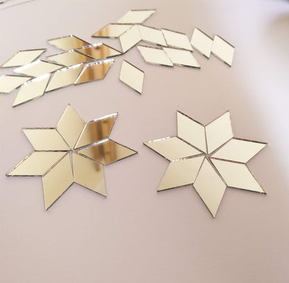 Set of 200pcs RUIXUAN Diamond Shape Mosaic Tiles Mirror Glass Home Decoration Crafts DIY Accessory (1/2x1inch)