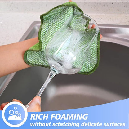 KinHwa Kitchen Washcloths for Dishes Absorbent Microfiber Dish Cloths Quick Dry