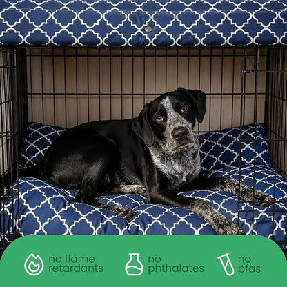 Molly Mutt Romeo & Juliet Dog Crate Cover, 100% Cotton Canvas Cover with 2 Roll-Up Panels, Ideal for Dog or Cat Crate, Durable, Washable, and Free of Harmful Chemicals, 36" x 23" x 25"