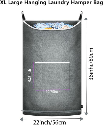 XL Large Hanging Laundry Hamper, Over the Door Laundry Bag