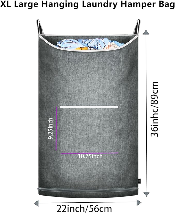 XL Hanging Laundry Hamper, Over the Door Laundry Hamper and Baskets, Wide