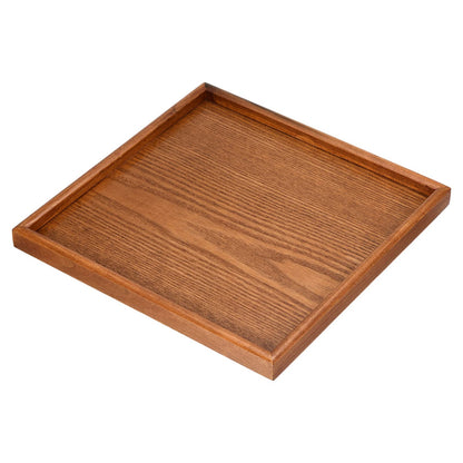PATIKIL Wood Serving Tray 11.8 Inch, Square Decorative Platter for Home Decor Kitchen Table Candle Holder, Brown