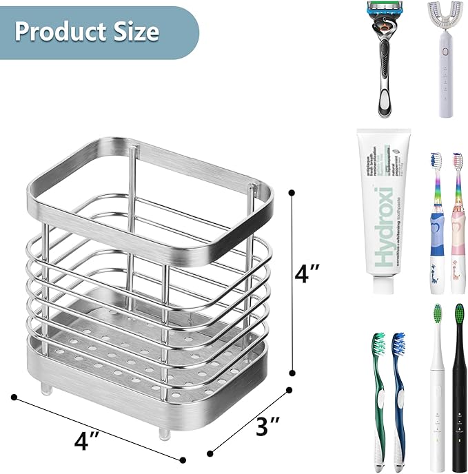MYITYARD Toothbrush Holder for Bathroom, Stainless Steel Ventilated Electric
