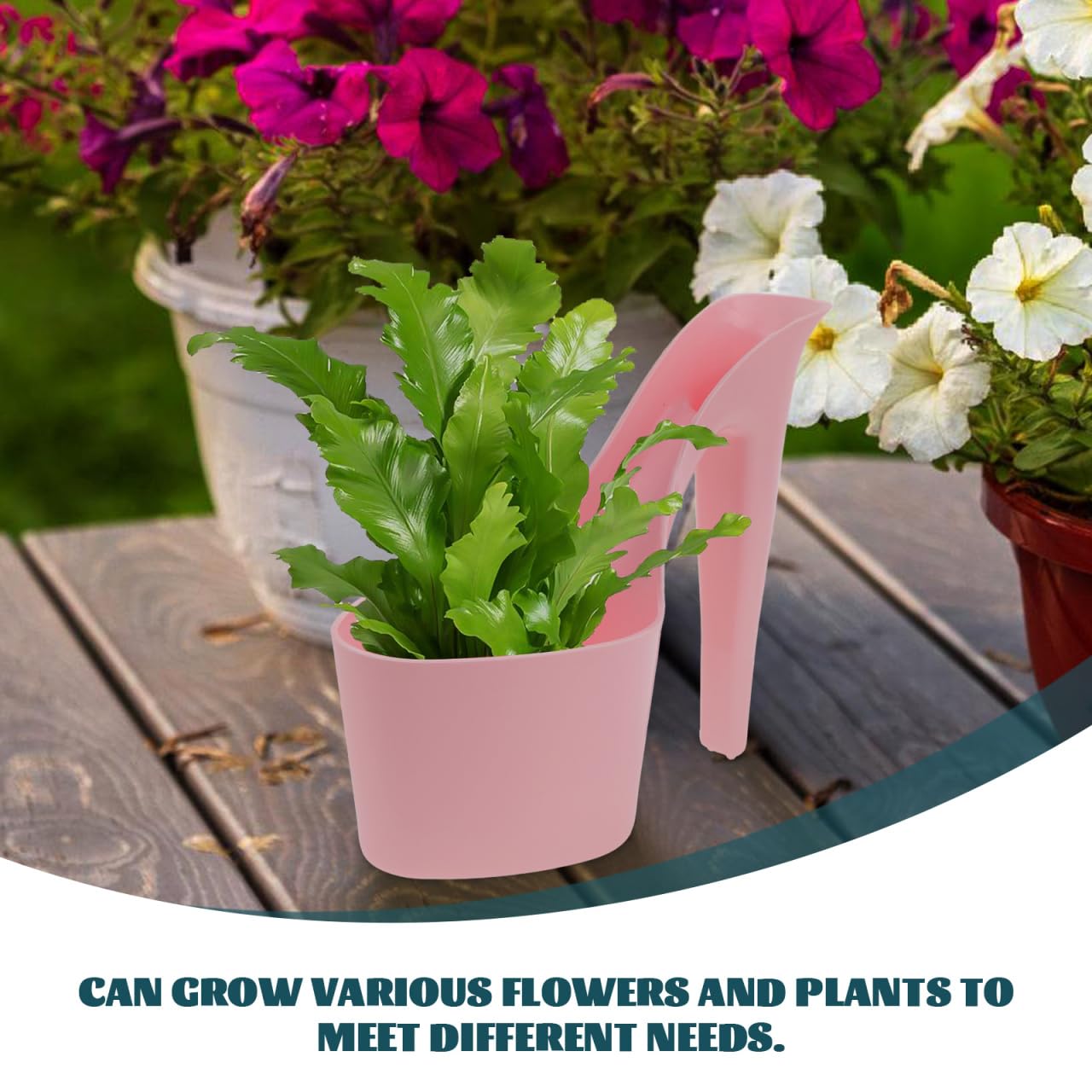 Kisangel 2Pcs High Heel Shaped Flowerpot, Stylish Shoe Design Planter Succulent Nursery Pots for Outdoor Garden Display Flower Pots