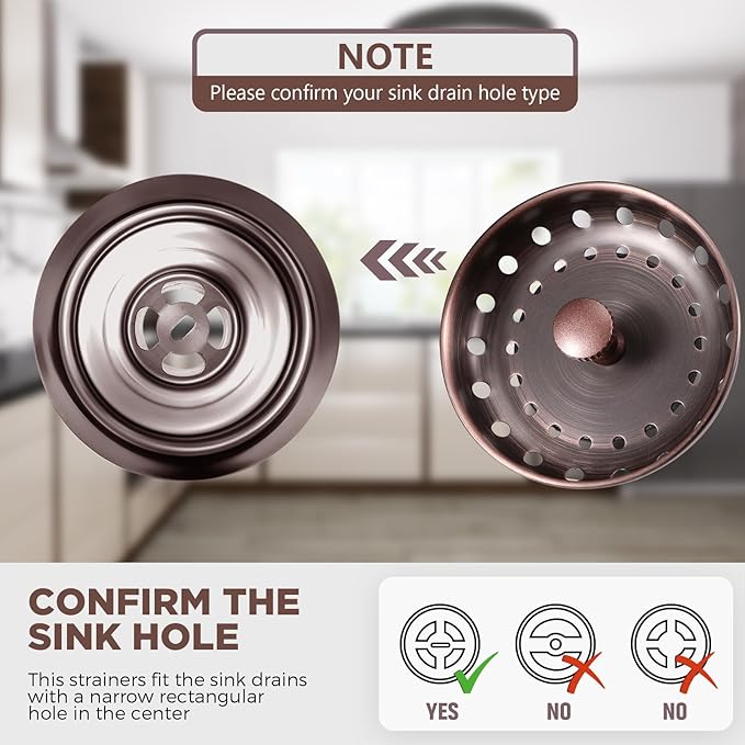 Mudder 3 Pcs Kitchen Sink Drain Strainer and Stopper Stainless Steel Garbage