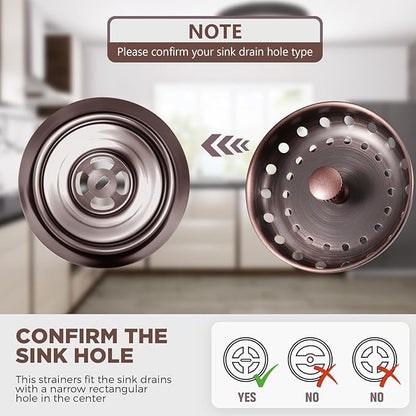 Mudder 3 Pcs Kitchen Sink Drain Strainer and Stopper Stainless Steel Garbage