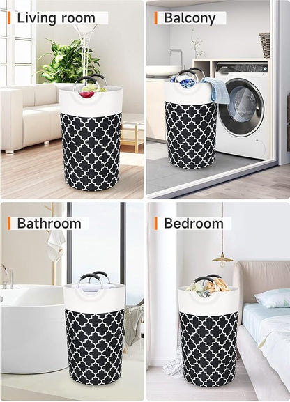 Large Laundry Hampe Basket Washing Bin Clothes Bag Collapsible Tall