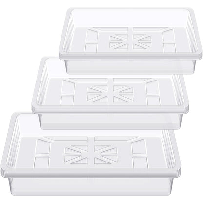DoubleFill 21 Pieces Plastic Plant Tray Saucer Rectangular 6'' 8'' 10'' Clear Thick Sturdy Square Plant Saucer Drip Trays for Pots Window Sills and Window Shelf Indoor Outdoor Garden