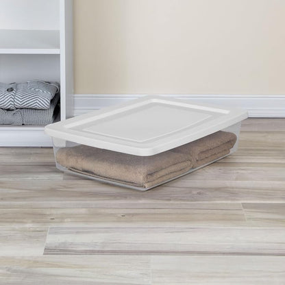 Sterilite Storage Box, Stackable Plastic Container Home Organizer, 28 Qt(20 Pack)