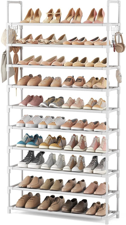 VTRIN 10 Tiers Shoe Rack Tall Large Capacity Wide Shoe Organizer Sturdy Shoe