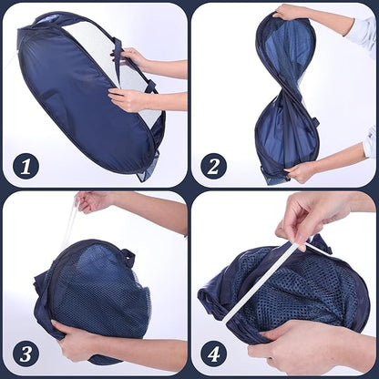 4 Pcs Foldable Pop Up Laundry Hampers, Mesh Laundry Basket