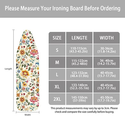 Boho Ironing Board Cover, Iron Board Cover Standard Size, Floral Ironing Board