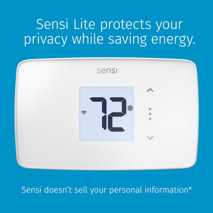 Sensi Lite Smart Thermostat, Programmable, WiFi, Easy DIY, Works With Alexa, ENERGY STAR Certified, ST25W, Most Systems C-Wire Not Required, C-Wire needed with Heat/Cool Only & Heat Pump System -White
