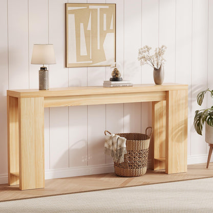 Garvee 70.9 Inch Console Tables for Living Room, Farmhouse Long Narrow Entryway Table for Entrance, Hallway, Foyer - Rustic Wooden Rectangular Simple Home Furniture - Easy Assembly - Oak