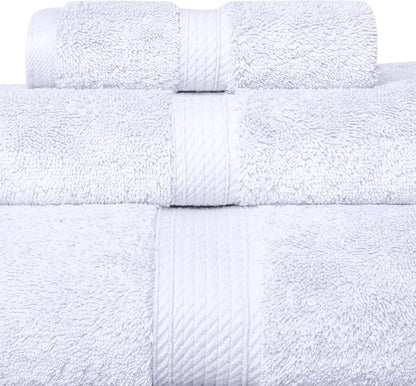 SUPERIOR Egyptian Cotton Pile 3 Piece Towel Set, Includes 1 Bath, 1 Hand