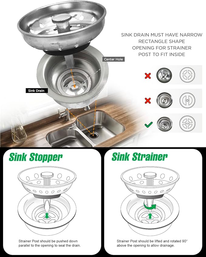 Highcraft 97333 Kitchen Sink Basket Strainer Replacement