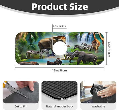 Animal Paradise Kitchen sink faucet pad, strong water absorption, anti slip