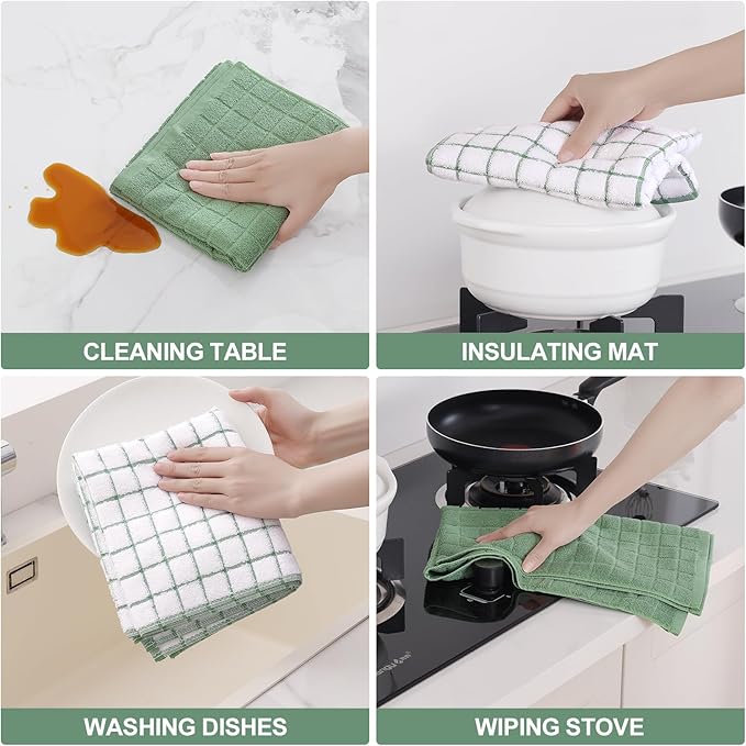 Homaxy Premium Cotton Kitchen Towels 16"x 28", Large Natural Ring Spun 390 GSM