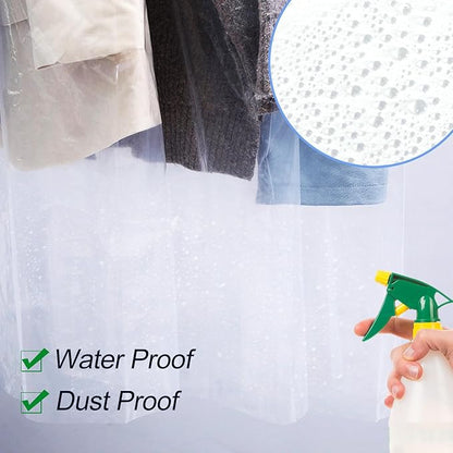 100 Pack Dry Cleaning Bags, 60x120 cm Clear Plastic Garment Bags
