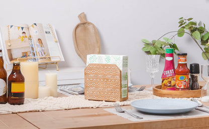 NIKKY HOME Bohemian Wood Farmhouse Countertop Napkin Holder