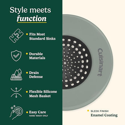 Cuisinart Sink Strainers- 2 Pack Kitchen Sink Drain Strainer & Food Catcher