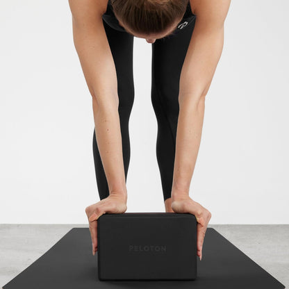 Peloton Yoga Block | Premium EVA Foam Yoga Blocks Available in Set of Two with Curved Edges and Corners, Accessories for Beginner and Advanced Yoga, 9 x 6 x 4 inches, Black/Red