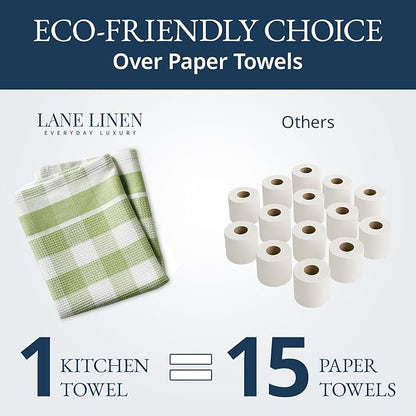 LANE LINEN Cotton Kitchen Towels Set, Quick-Drying Dish Towels