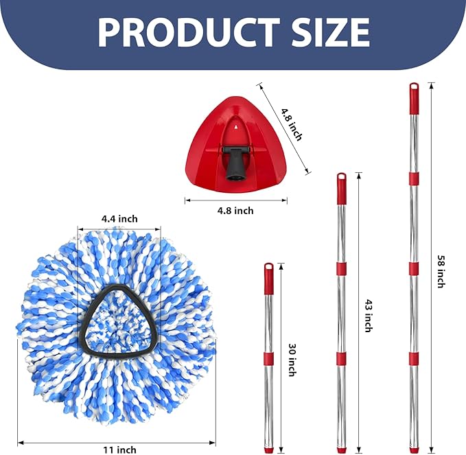 Spin Mop Replacement Set for O-Ceda 2-Tank System, Includes 2 Mop Head