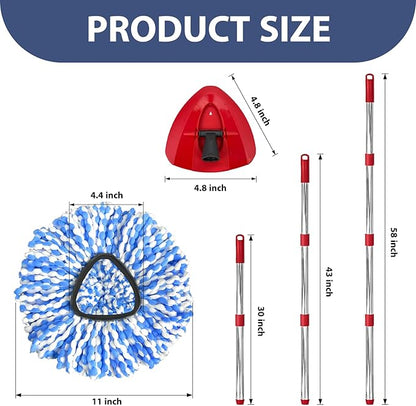 Spin Mop Replacement Set for O-Ceda 2-Tank System, Includes 2 Mop Head