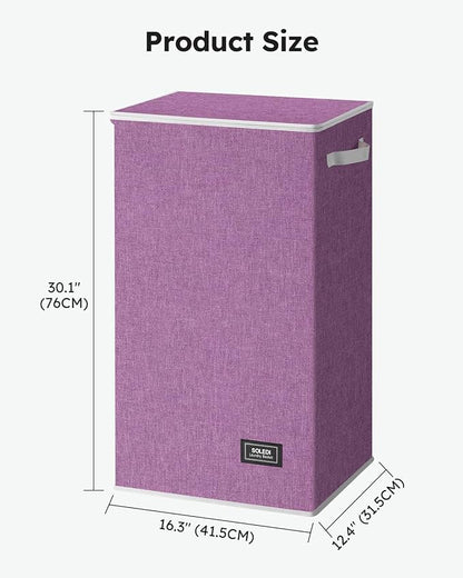 SOLEDI Laundry Hamper with Lid 100L Large & Tall Collapsible Laundry Basket