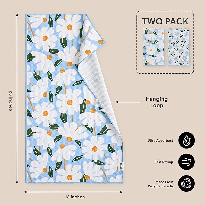 RECYCO Waffle Kitchen Towel Set of 2