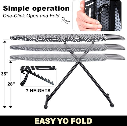 caius Ironing Board, Height Adjustable Heavy Duty Metal Iron Board
