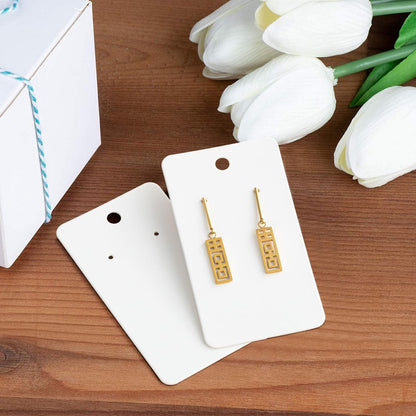 Juvale Earring Cards for Selling Jewelry - 3.5 x 2 In, White, 200 Pack - Bulk Earring Display Cards for Jewelry Packaging & Storage