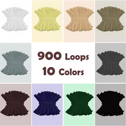 SOOHAOLISS 900pcs Weaving Loom Refill Loops, 10 Neutral Colors, Potholder Loops for 7 inch Loom, Loom Bands Nylon Weaving Loops Loom Kit for Kids DIY Crafts Supplies, Makes 25 Colorful Potholders