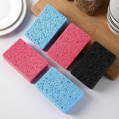 24 - Pack Non-Scratch Scrub Sponges - Sponges for Dishes and Washing Dishes, Cleaning Sponges for Kitchen Home and More（Pink）