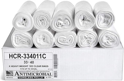 Aluf Plastics High Density Trash Bags, 33 Gallon, 11 Micron,