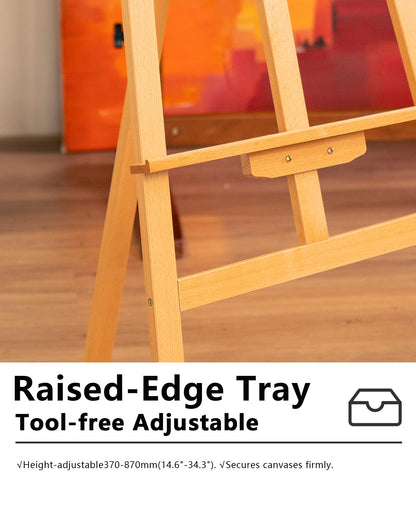 DJAR Solid Beechwood Art Easel for Painting, Folding Floor Easel Stand for Drawing, Wedding Sign and Poster, Ajustable Wooden Easel for Artist and Beginner, Hold Canvas up to 41.7"