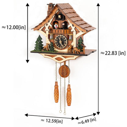 Cuckoopro Cuckoo Clock, Black Forest Style Wooden Pendulum Quartz Wall Clock, Volume Control, Night Silent, Gift Package, Professional Service